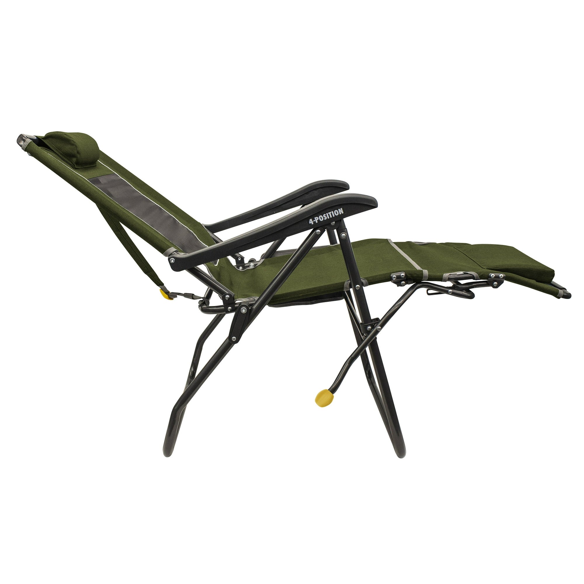 GCI Outdoor Legz Up Lounger Adjustable Folding Recliner Camp Chair, Heathered Loden