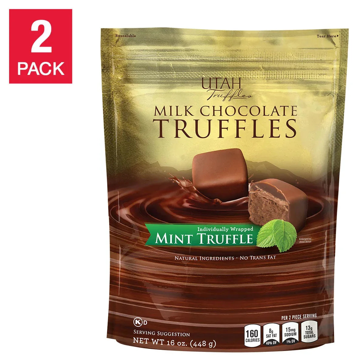 Utah Truffle Milk Chocolate Mint Truffles 16oz 2-pack - USA MEGA SHOP