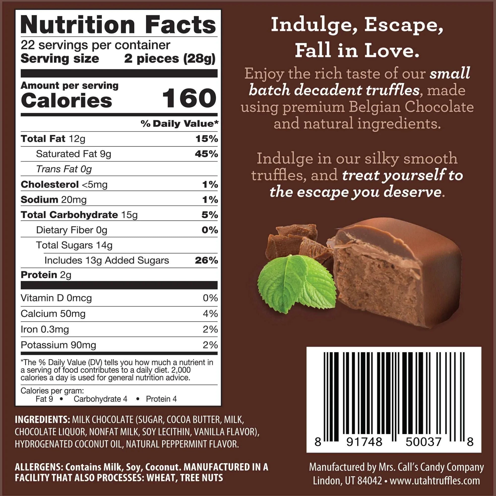 Utah Truffle Milk Chocolate Mint Truffles 16oz 2-pack - USA MEGA SHOP