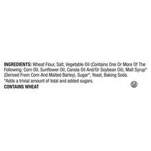Ingredients list for Halloween pretzels: wheat flour, vegetable oil, and malt syrup