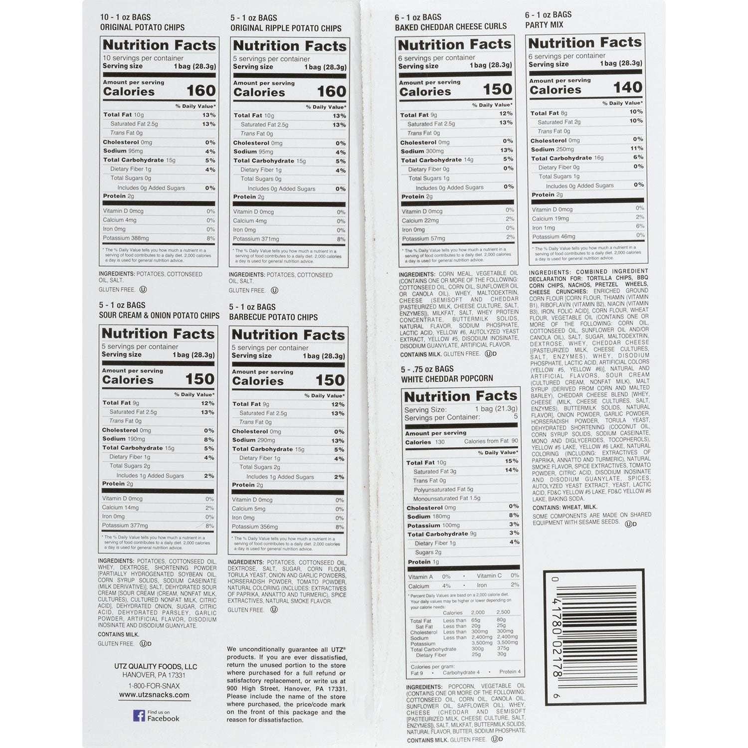 Utz Jumbo Snack Pack, 1 oz., 42 pk. - USA MEGA SHOP
