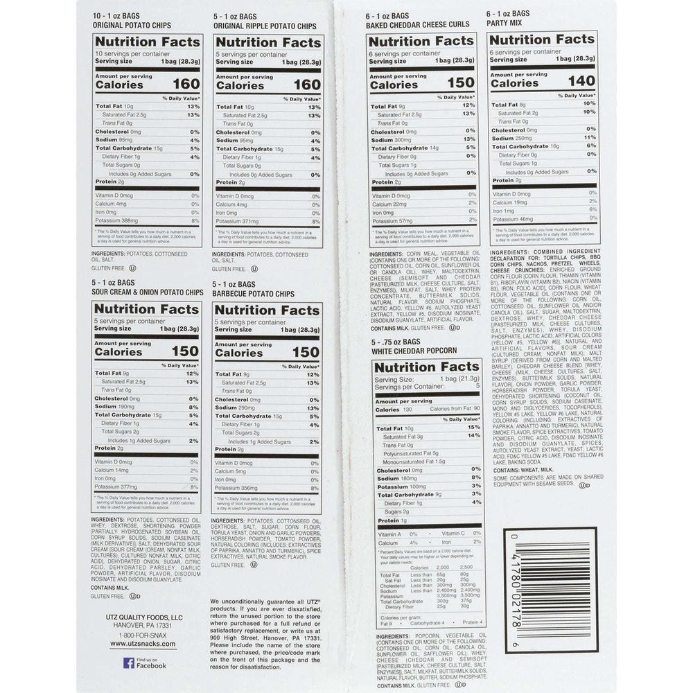 Utz Jumbo Snack Pack, 1 oz., 42 pk. - USA MEGA SHOP
