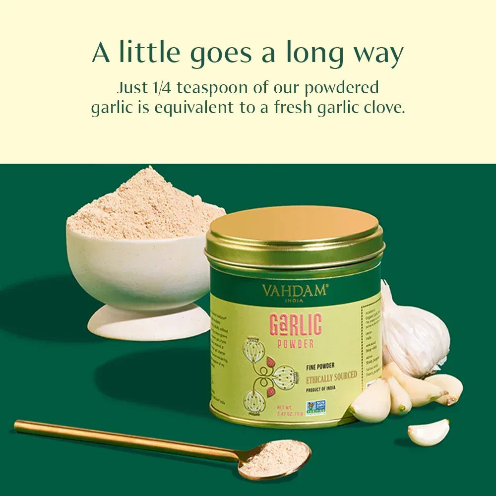 VAHDAM, Garlic Powder (2.47oz) Raw Granulated Garlic (Allium Sativum) Direct from Source