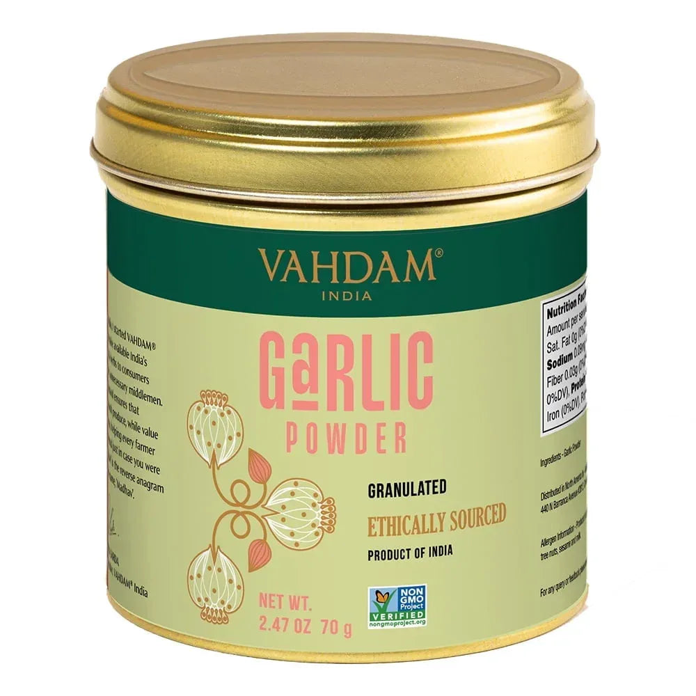 VAHDAM, Garlic Powder (2.47oz) Raw Granulated Garlic (Allium Sativum) Direct from Source - USA MEGA SHOP