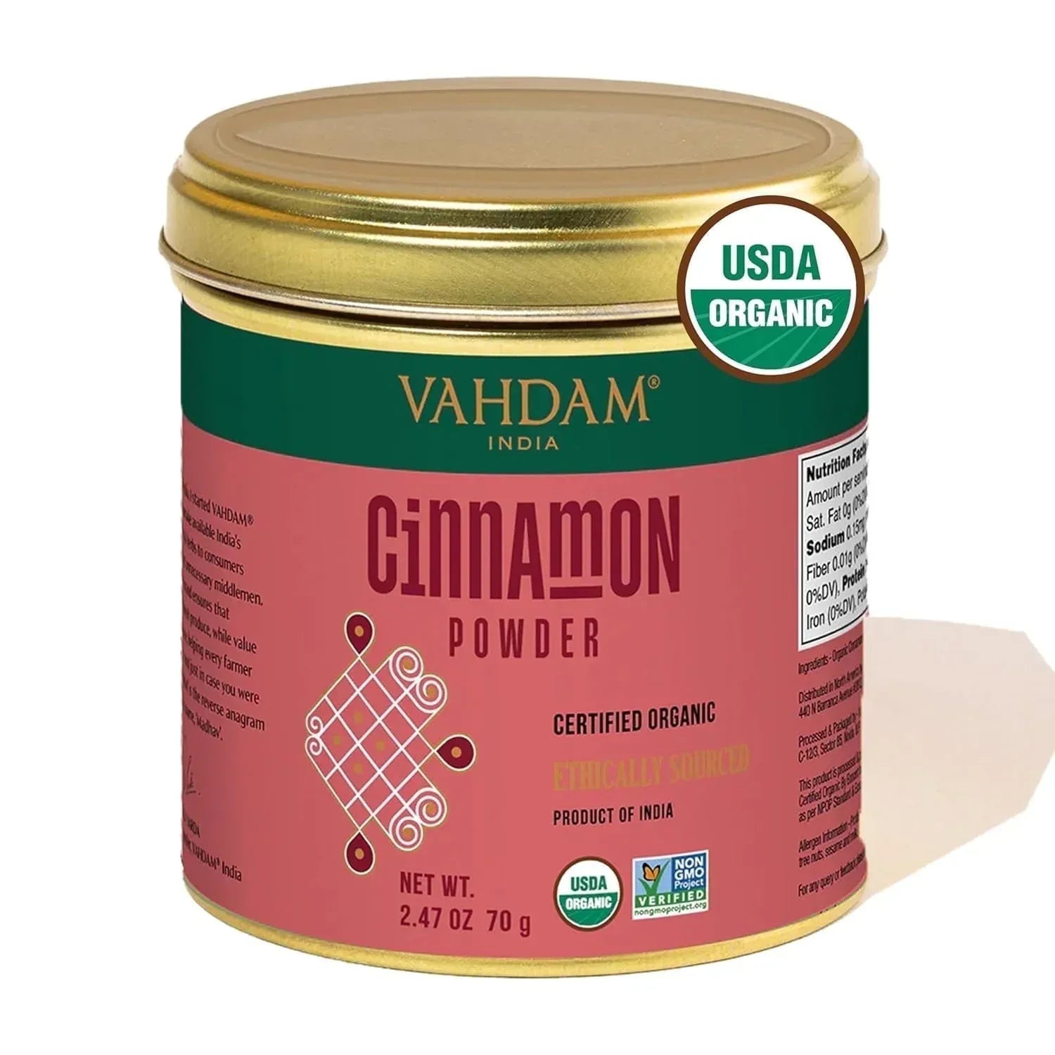 VAHDAM, Organic Cinnamon Powder (2.47oz) Gluten-Free, Raw Ground Cinnamon, Direct from Source - USA MEGA SHOP