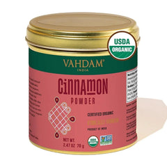 VAHDAM, Organic Cinnamon Powder (2.47oz) Gluten-Free, Raw Ground Cinnamon, Direct from Source - USA MEGA SHOP
