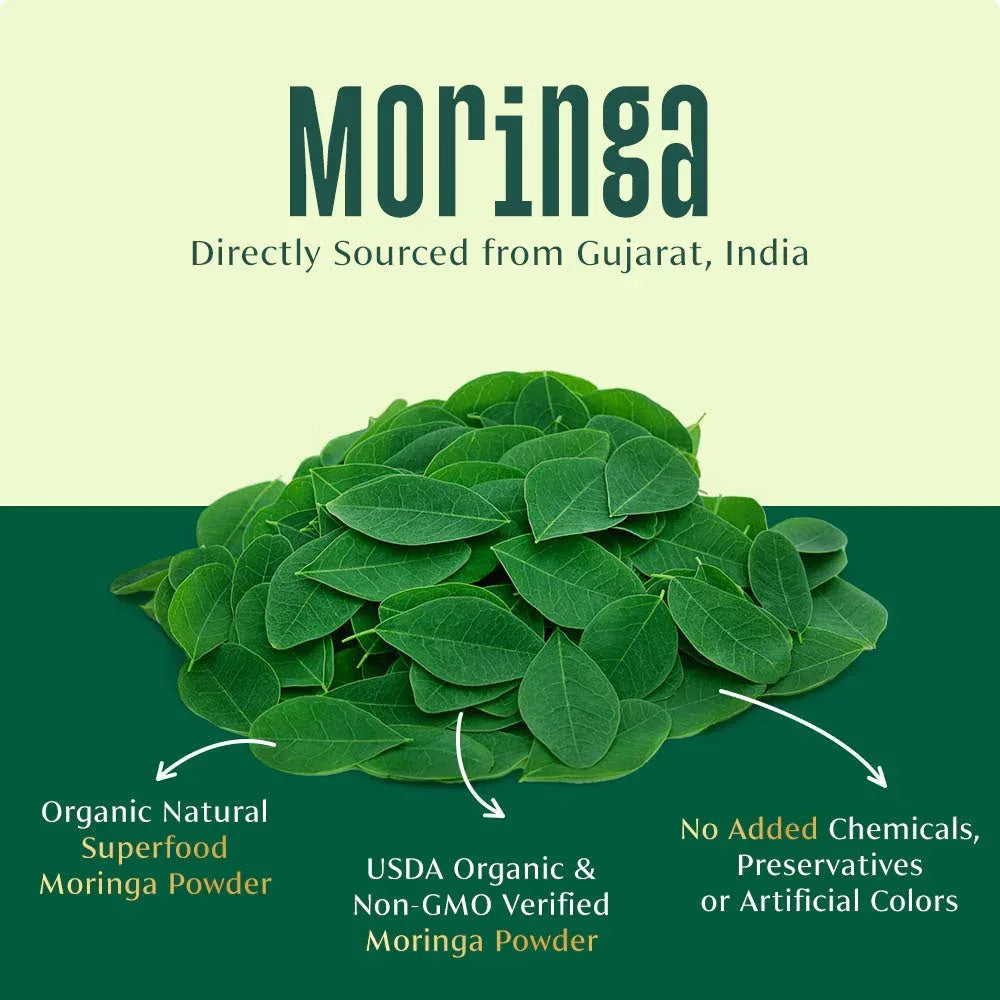 VAHDAM, Organic Moringa Powder (2.47oz) Non-GMO & Gluten Free Moringa Oleifera, Direct from Source - USA MEGA SHOP