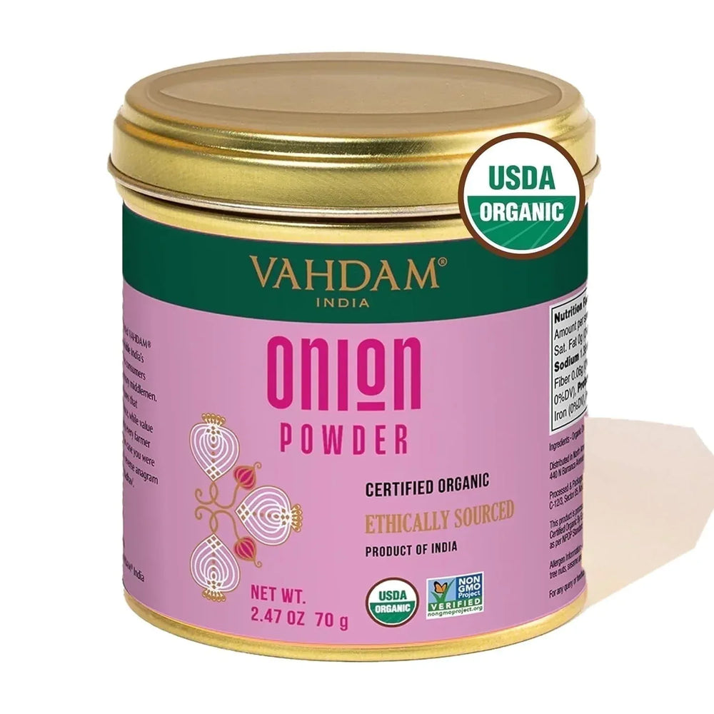 VAHDAM, Organic Onion Powder (2.47oz) Gluten-Free, Single Origin Spice, Direct from Source - USA MEGA SHOP