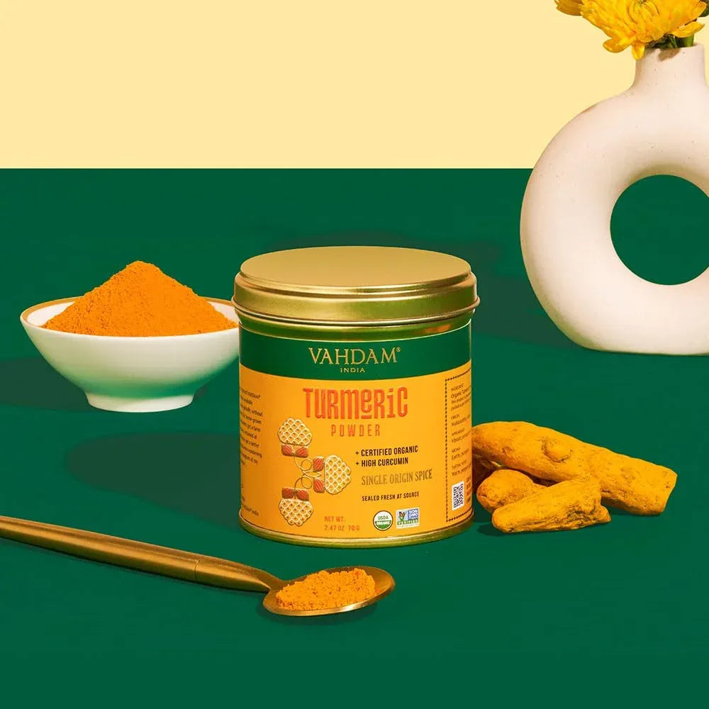 VAHDAM, Organic Turmeric Powder (2.47oz) Gluten-Free, Single Origin Spice, Direct from Source - USA MEGA SHOP