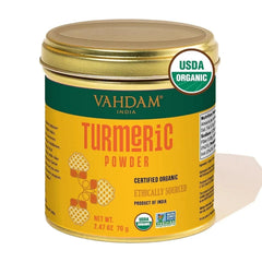 VAHDAM, Organic Turmeric Powder (2.47oz) Gluten-Free, Single Origin Spice, Direct from Source