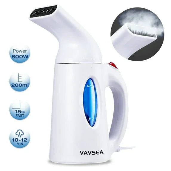 VAVSEA Steamer for Clothes, Portable Garment Steamer, Auto Shut-off Function, Wrinkles/ Steam/ Soften/ Clean/ Sterilize, White - USA MEGA SHOP