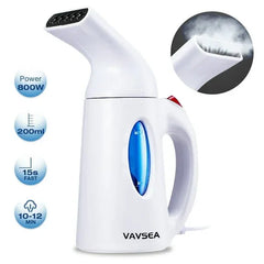 VAVSEA Steamer for Clothes, Portable Garment Steamer, Auto Shut-off Function, Wrinkles/ Steam/ Soften/ Clean/ Sterilize, White - USA MEGA SHOP