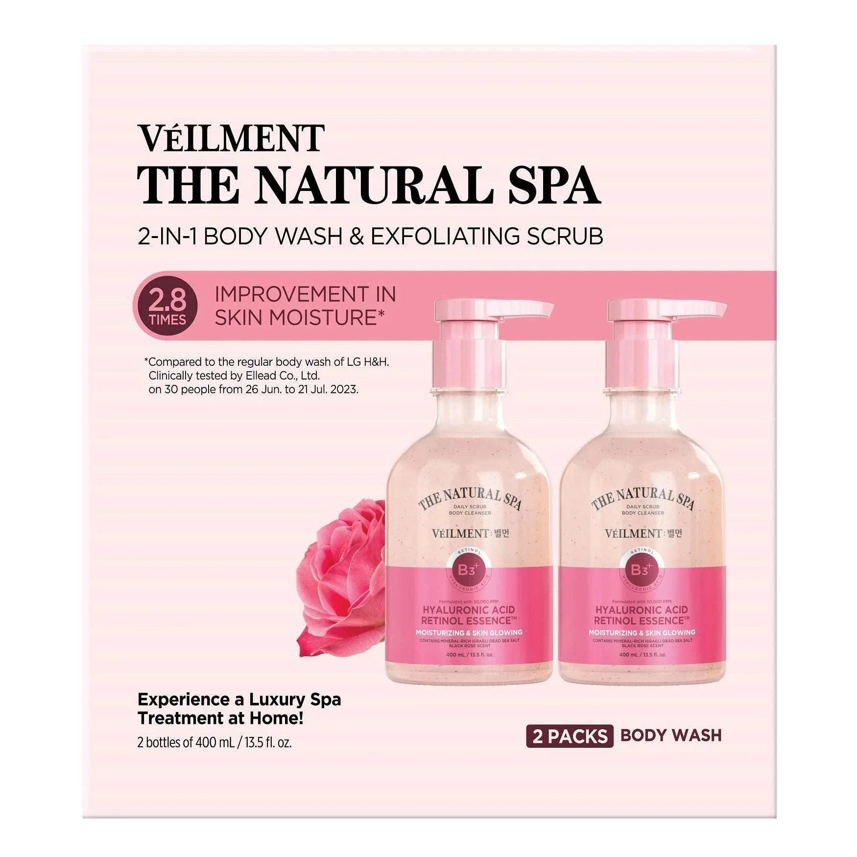 VEILMENT The Natural Spa 2-In-1 Body Wash & Exfoliating Scrub, 13.5 fl oz, 2-pack - USA MEGA SHOP