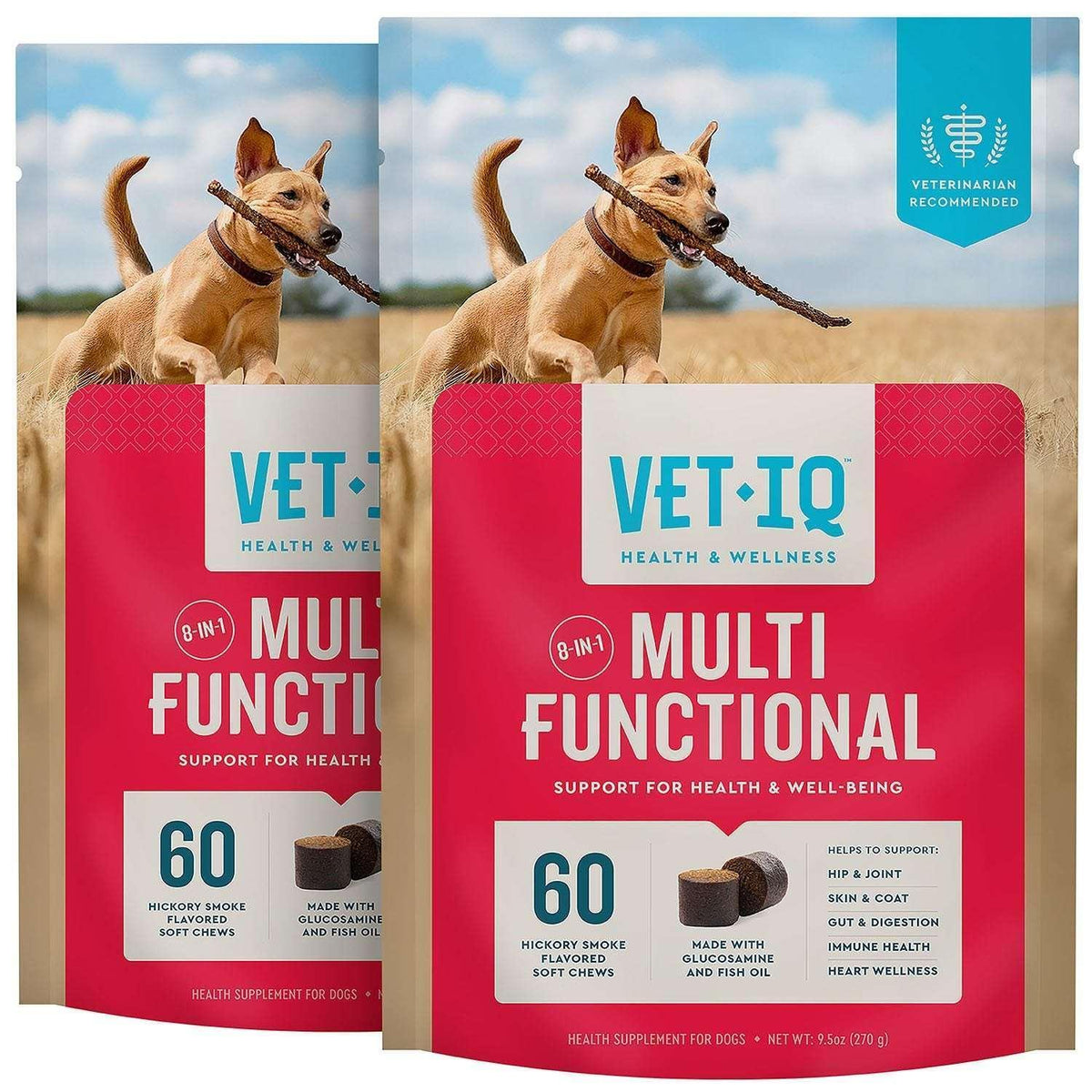 VETIQ 8-In-1 Multi-Benefit Soft Dog Chews, Hickory Smoke Flavored 60 ct., 2 pk.