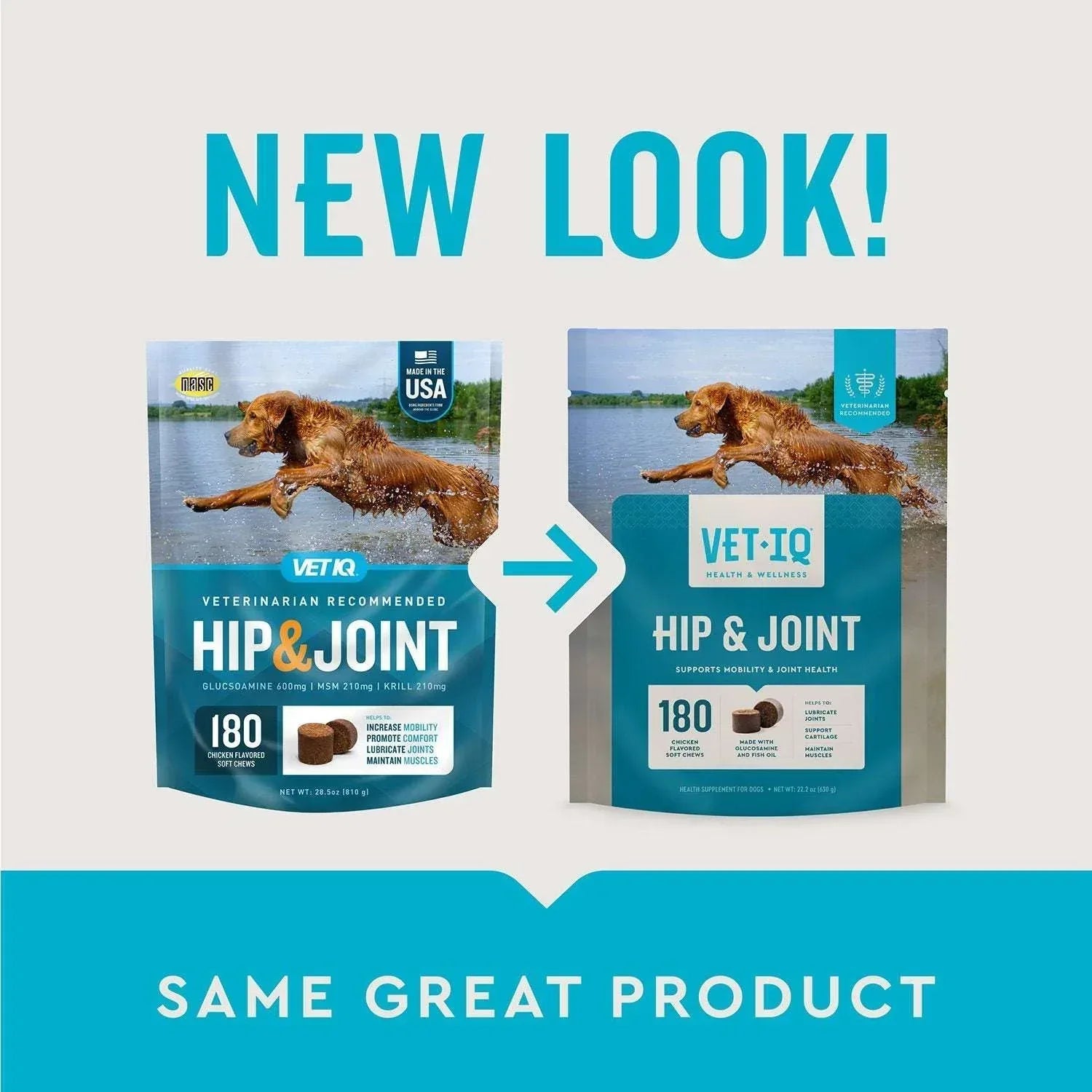 VETIQ Maximum Strength Hip & Joint Soft Dog Chews, Chicken Flavored, 180 ct.