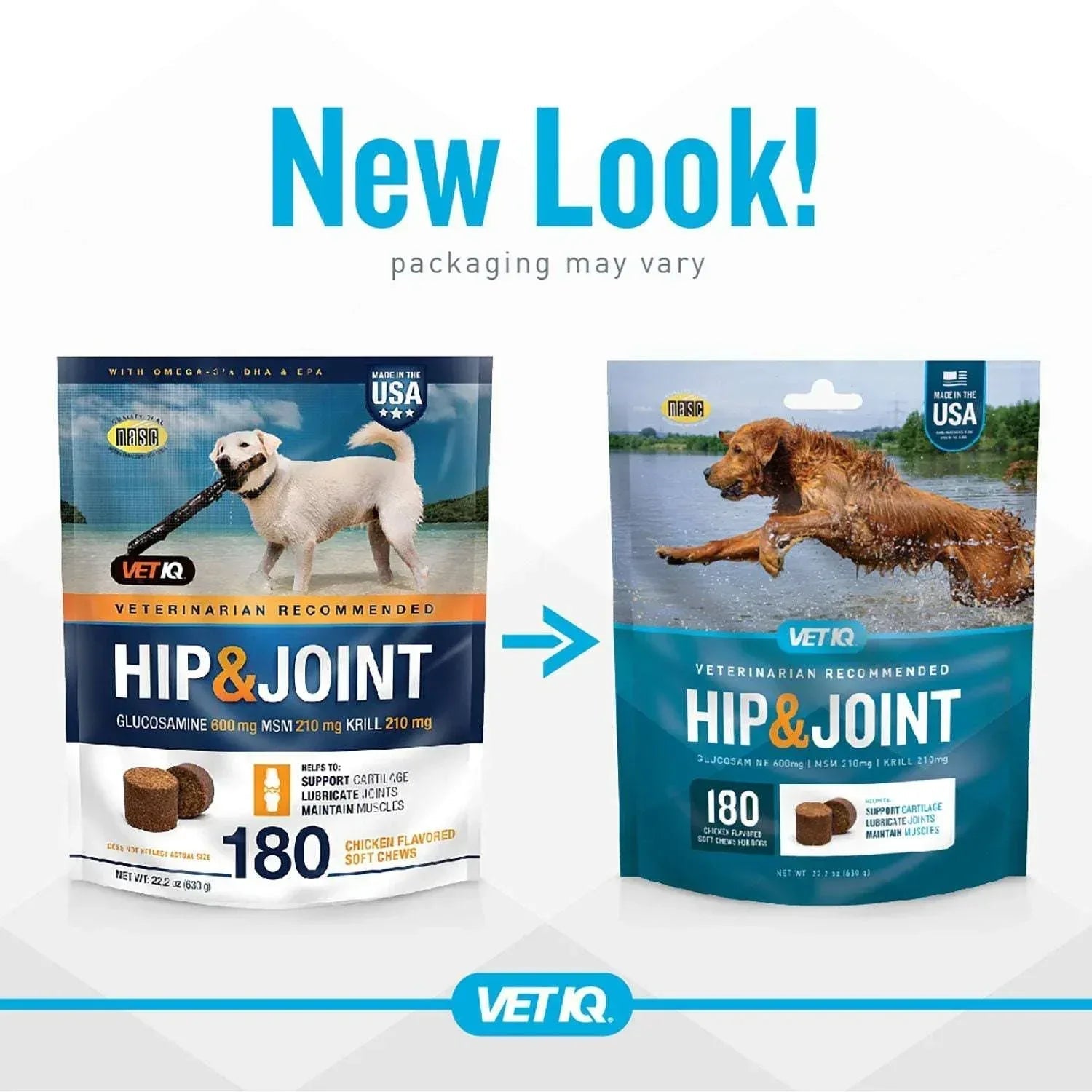 VETIQ Maximum Strength Hip & Joint Soft Dog Chews, Chicken Flavored, 180 ct.