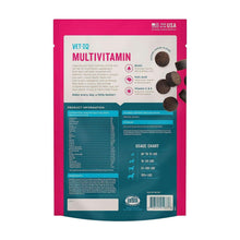 VETIQ multivitamin soft dog chews pouch back label with directions and ingredients