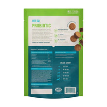 VETIQ probiotic soft dog chew pouch back panel with ingredients and nutrition info