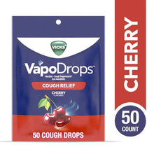 Vicks VapoDrops cherry cough drops package, 50-count front