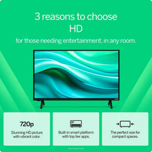 VIZIO HD Smart TV with green wave screen and front stand