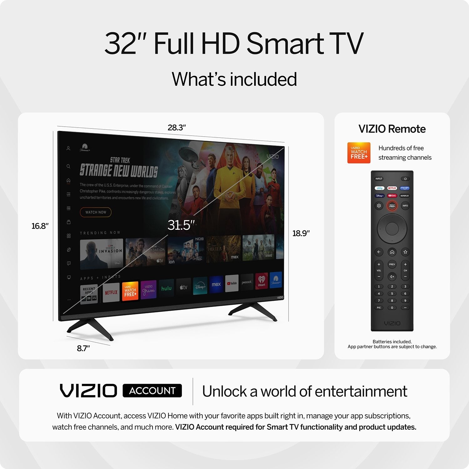 VIZIO 32" Class HD Series 720p Smart TV
