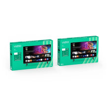 Smart TV retail boxes with VIZIO branding and HD 720p