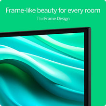Smart TV with thin-frame design and black bezel edge