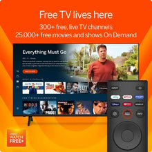 Smart TV showing On Demand titles with included remote control