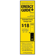 Smart TV energy guide label with estimated yearly energy cost