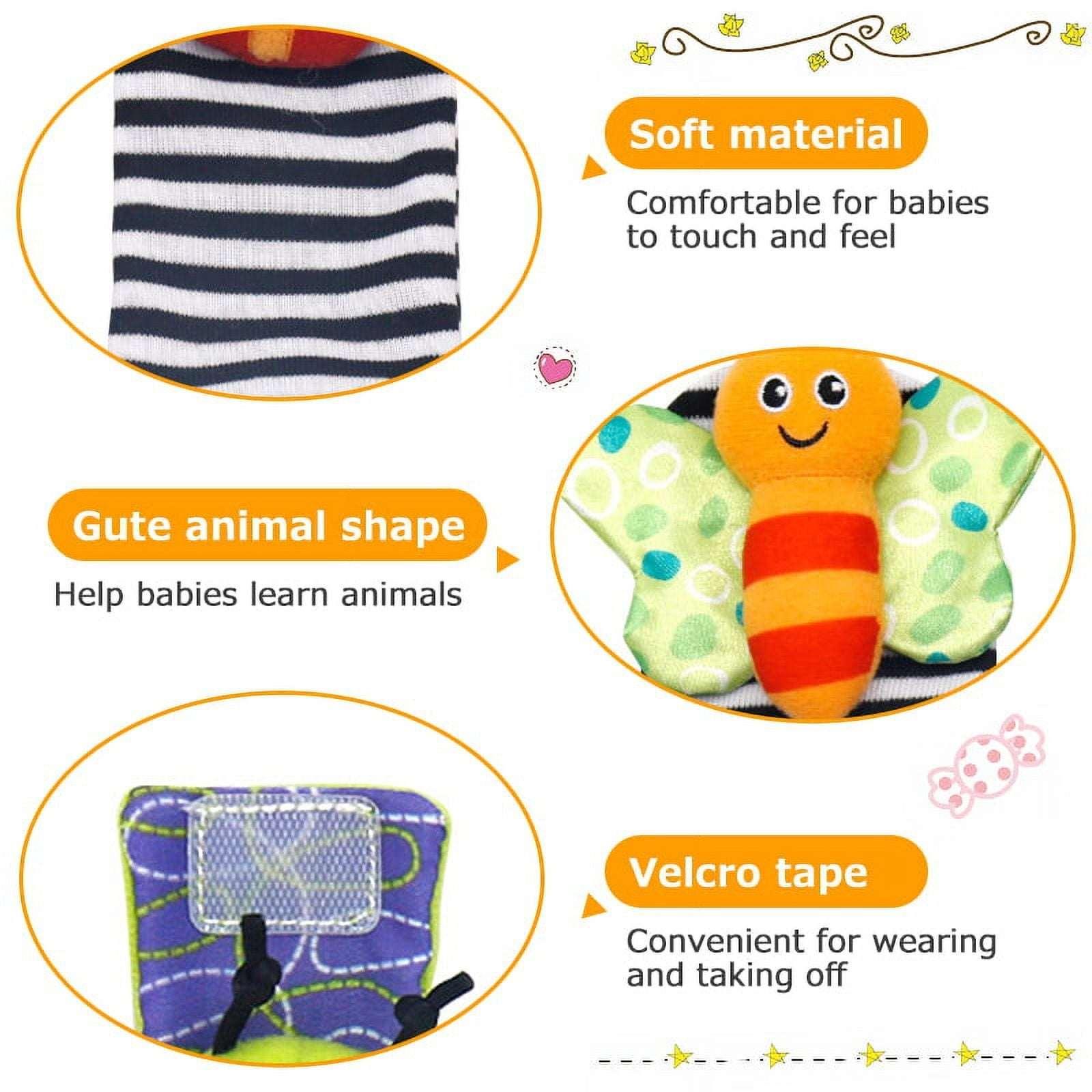 VONTER Calcetines y sonajeros de muñeca - Juguetes para bebé niño o niña - Juguetes de desarrollo cerebral - Sonajeros de mano y pie adecuados para bebés de 0 a 3, 3 a 6, 6 a 12 meses
