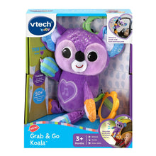 VTech Grab & Go Koala plush toy in retail box with green hook and orange ring