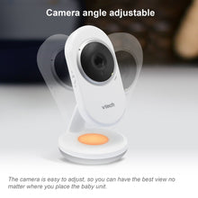 VTech digital video baby monitor adjustable camera angle on stand with night light