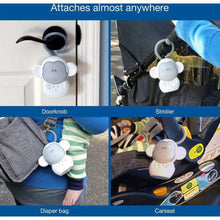 Baby monkey sleep soother with clip attachments for bags, strollers, and doors
