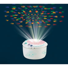 White starry skies baby sound disc with glowing light rays