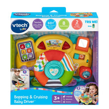 VTech baby bopping and cruising baby driver toy package with colorful play features