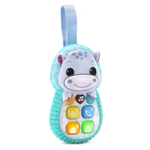 Plush hippo soft phone toy with hanging strap and multicolor numbered buttons