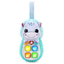 Plush hippo soft phone toy with hanging strap and colorful touch buttons