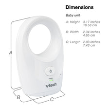 White baby unit for audio monitor with oval handle, speaker grille, and power button