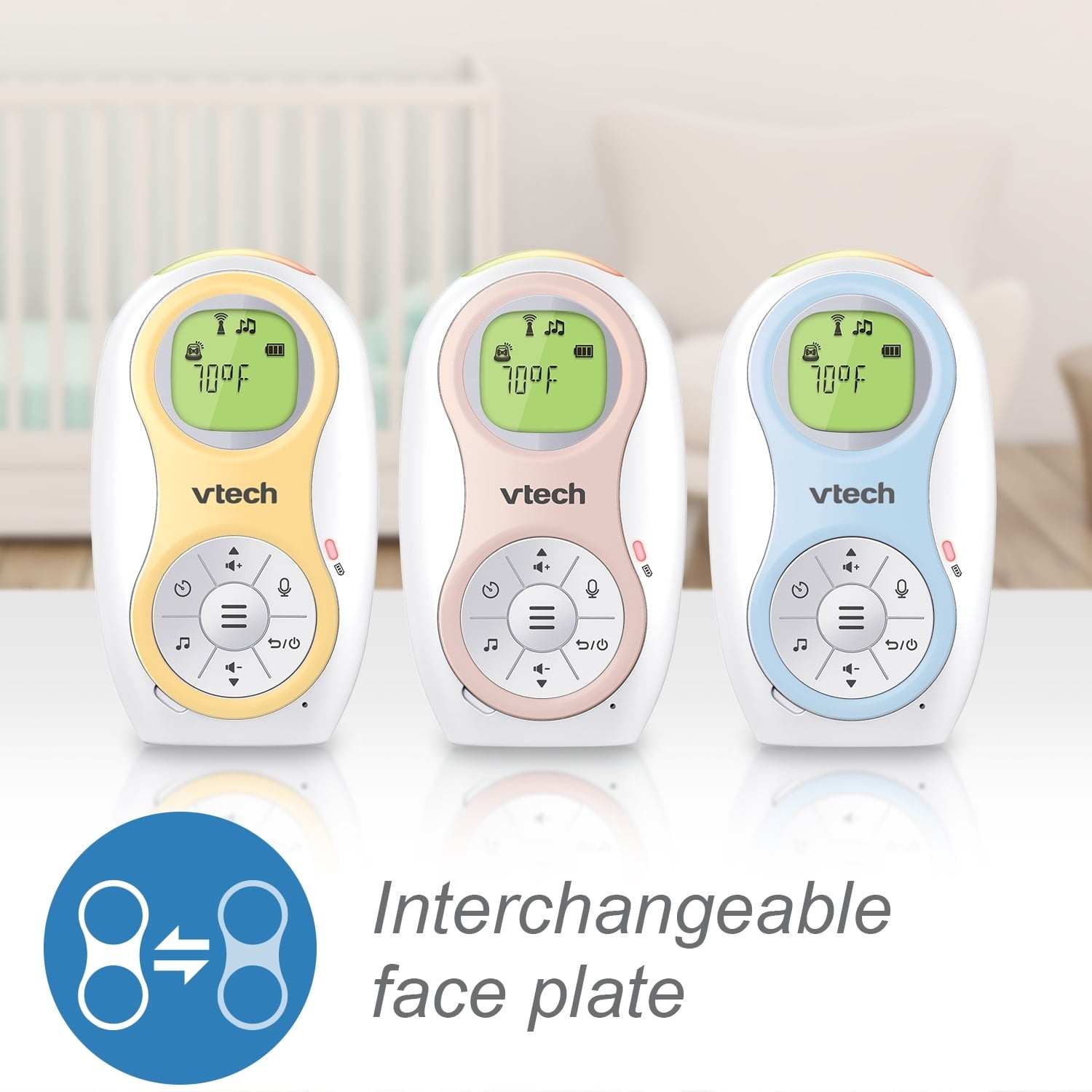 VTech DM1215 Enhanced Range Digital Audio Monitor with Dual Unit Rechargable Battery & Night Light