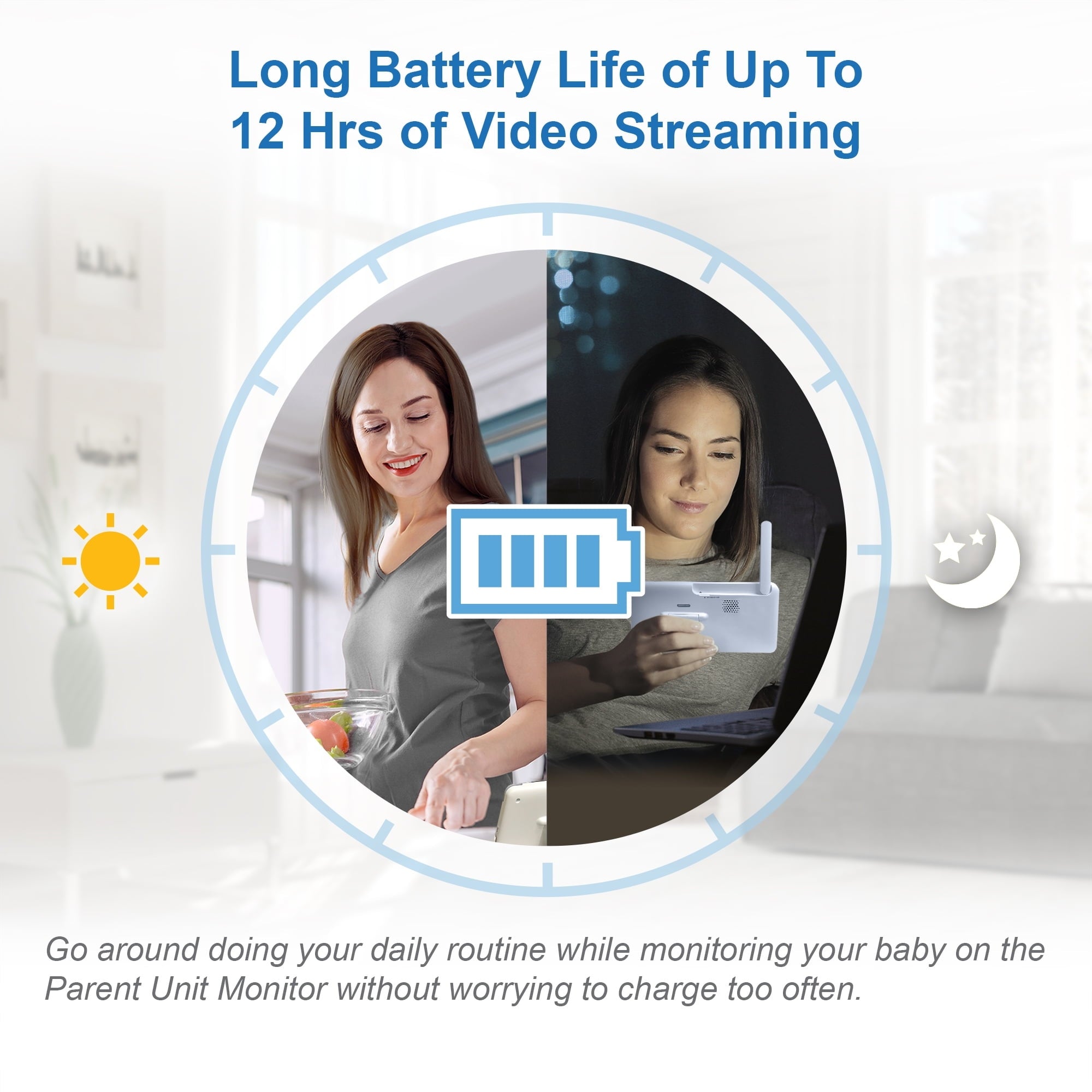 VTech RM5866HD Smart WiFi Pan & Tilt Baby Monitor with 1080p HD Video, Smartphone Access & Night Light