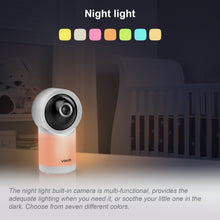 White VTech baby monitor camera with built-in night light