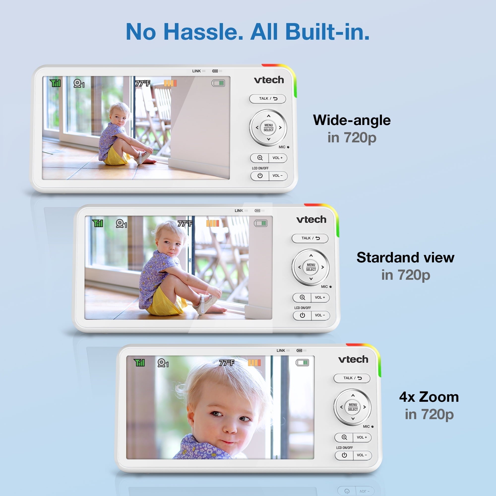 VTech RM5866HD Smart WiFi Pan & Tilt Baby Monitor with 1080p HD Video, Smartphone Access & Night Light