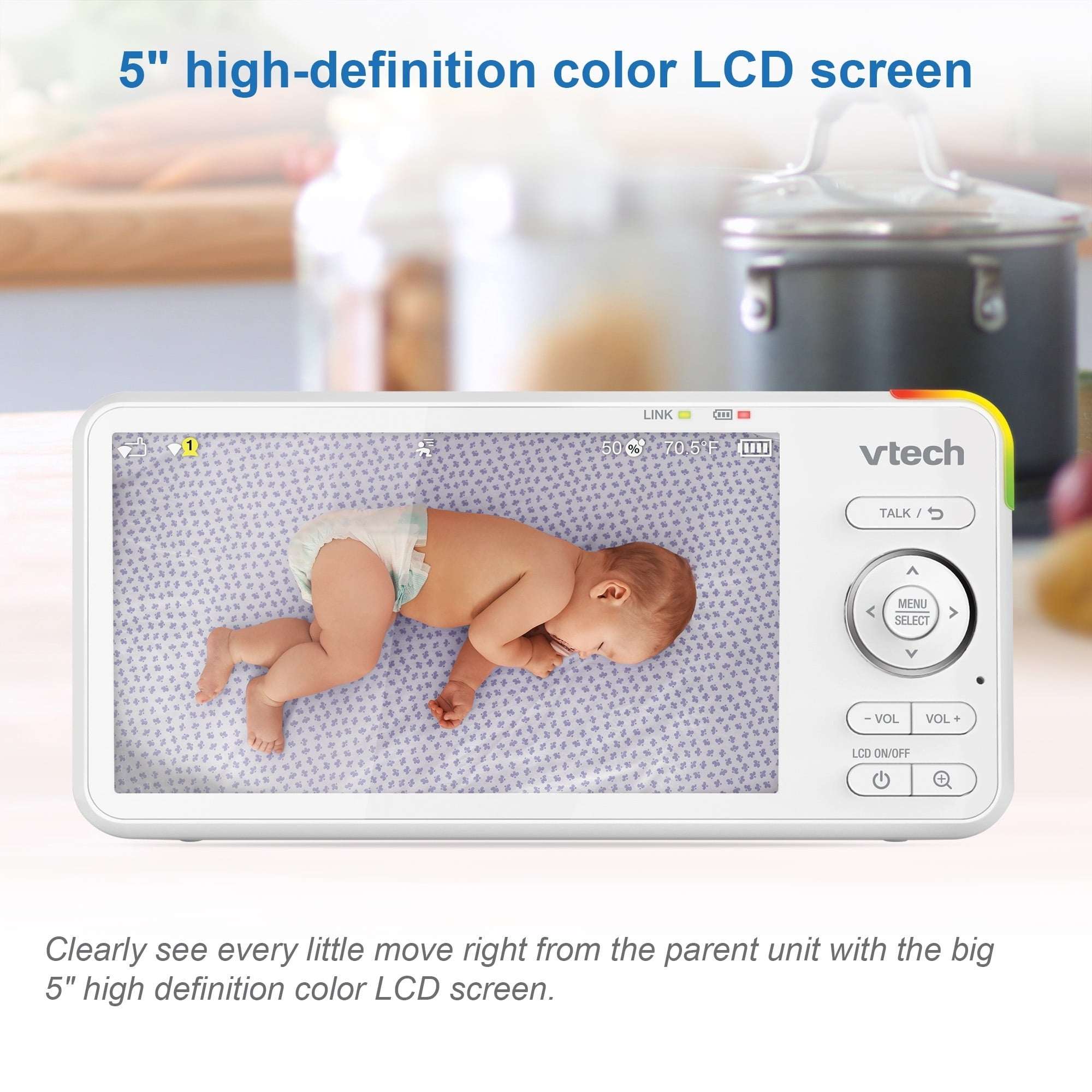 VTech RM5887HD Smart WiFi Baby Monitor with HD Display, Remote Pan & Tilt and Mobile App