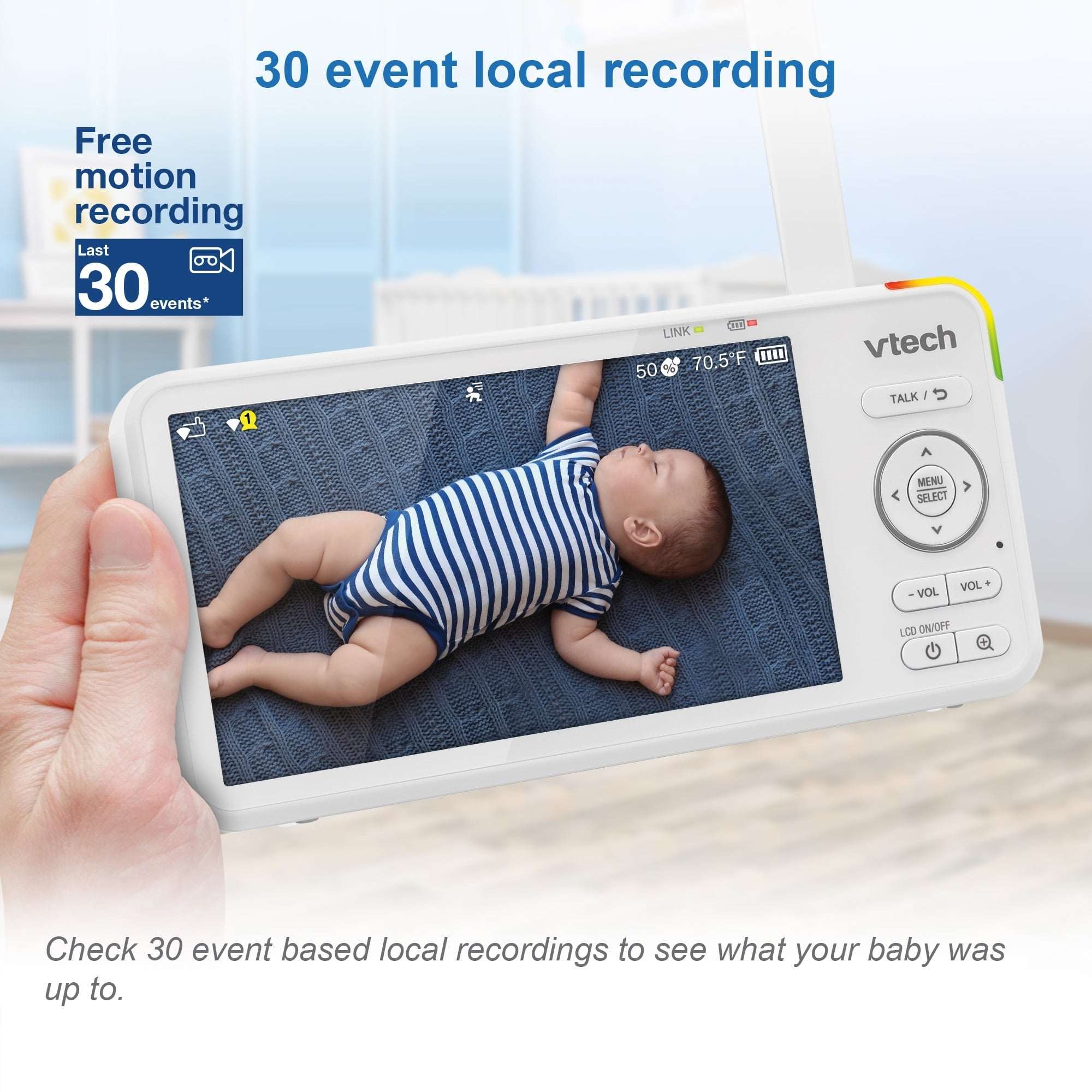 VTech RM5887HD Smart WiFi Baby Monitor with HD Display, Remote Pan & Tilt and Mobile App
