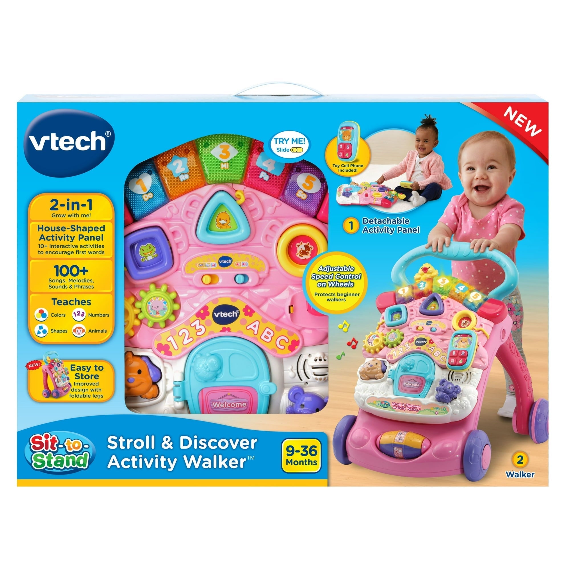 VTech Stroll & Discover Activity Walker with Accessories, Baby and Toddler Toys