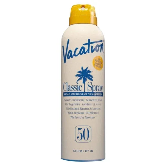 Vacation Classic Spray SPF 50, 6 oz, 2-pack and Air Freshener Bundle