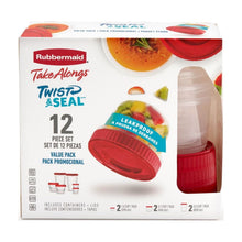 12-piece food storage set with red lids and clear containers
