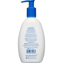 Vanicream facial cleanser bottle, back label view with blue pump