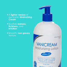 Vanicream moisturizing lotion pump bottle, white bottle with blue pump