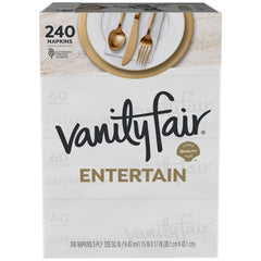 Vanity Fair Entertain White Paper Napkins, 3-ply, 60-count, 4-pack - USA MEGA SHOP